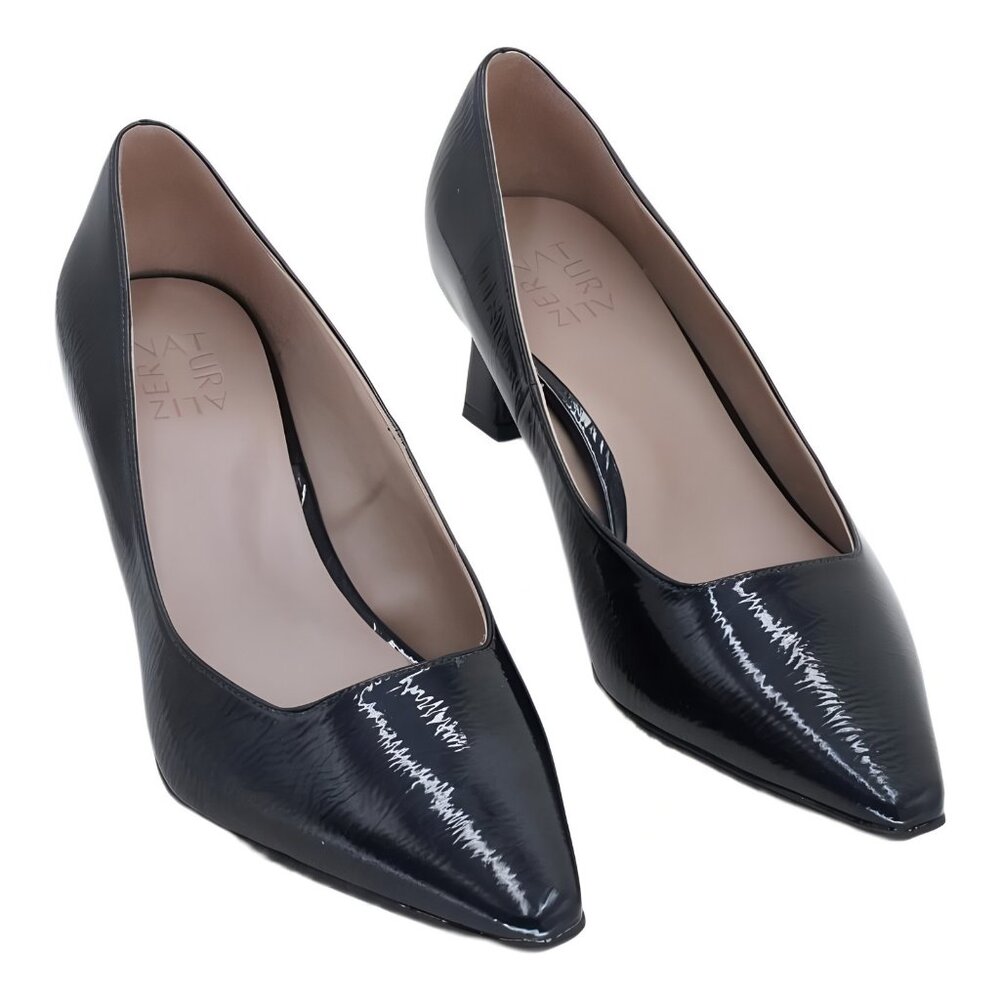 Naturalizer Tylan Point Toe Pumps Navy Patent Faux Leather 8.5 Wide